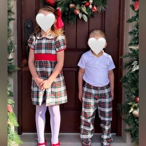 The Beaufort Bonnet Company Red and Green Plaid Kids Pants